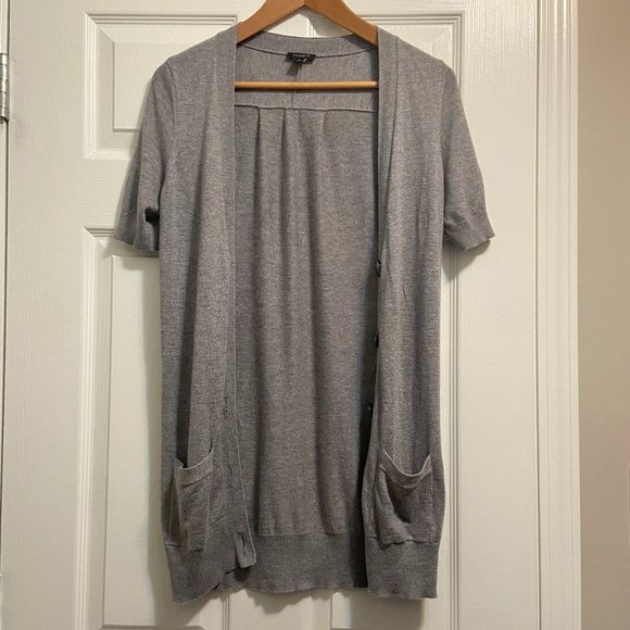 Ann Taylor Grey Button Cardigan - Picture 1 of 5